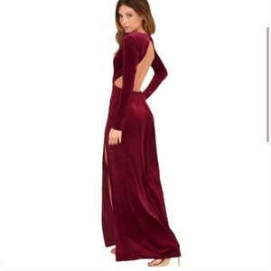 Lulus backless red velvet dress